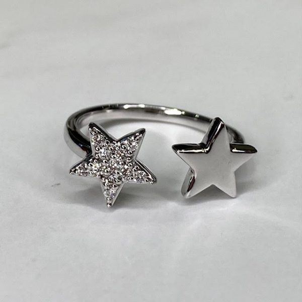 Anillo oro blanco con brillantes