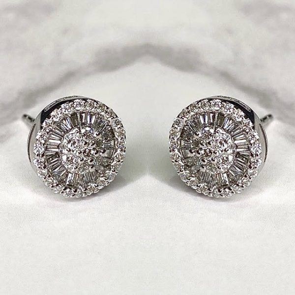 Aretes oro blanco con brillantes