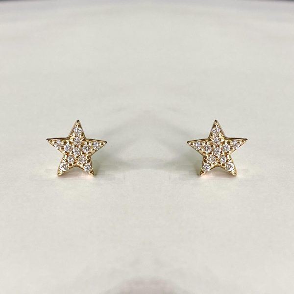 Aretes oro amarillo con brillantes