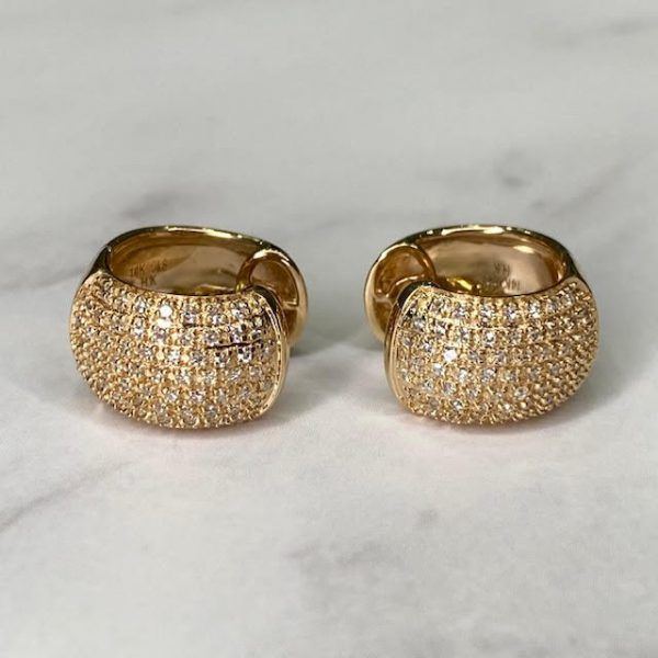 Aretes oro amarillo con brillantes