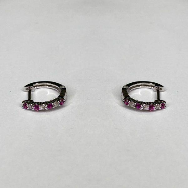 Aretes rubí con brillantes
