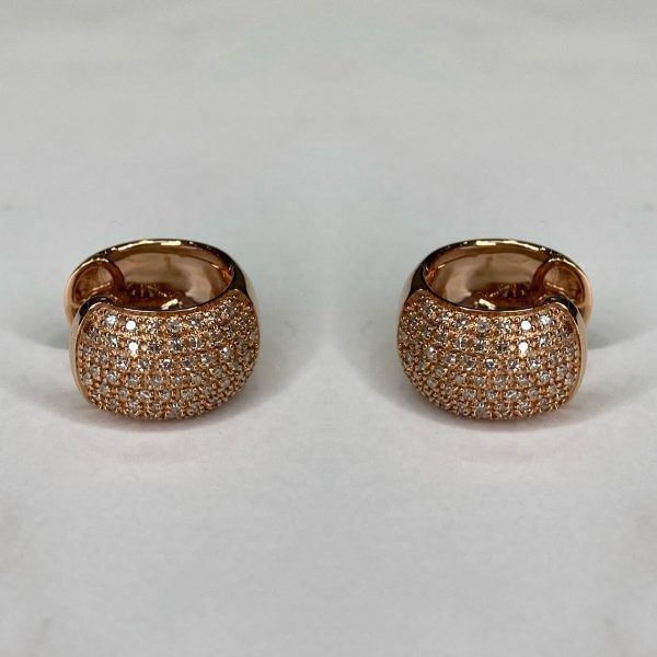 Aretes oro rosado con brillantes