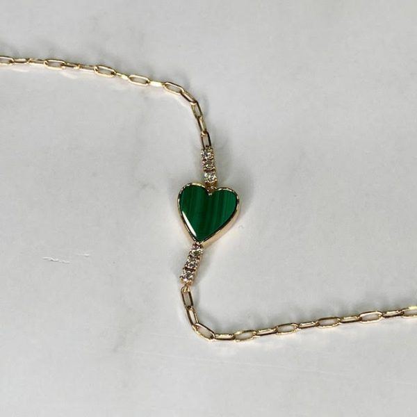 Pulsera de malaquita con brillantes