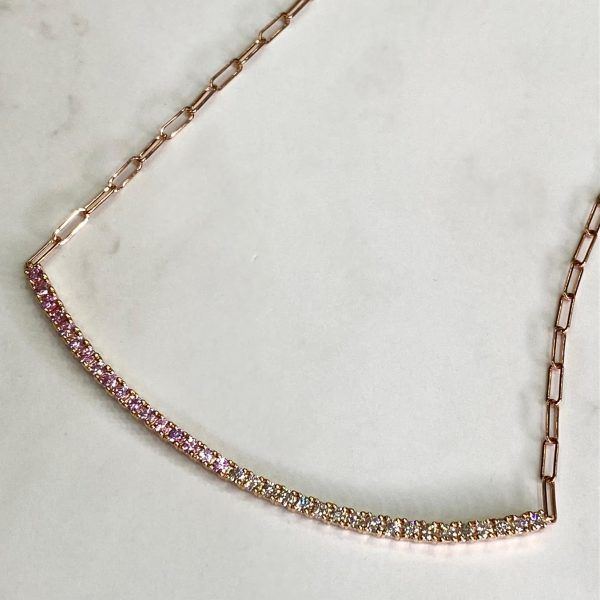 Cadena/dije zafiro oro rosado