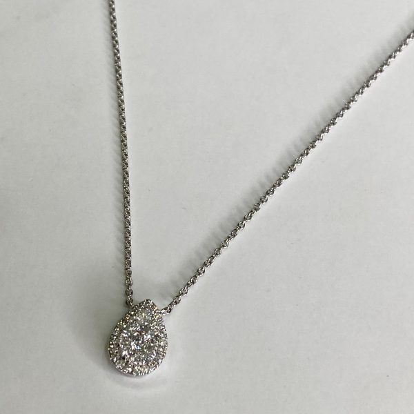 Cadena/Dije Oro blanco con brillantes