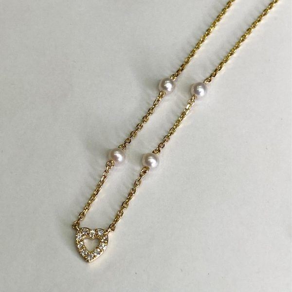 Cadena/Dije oro amarillo con perlas