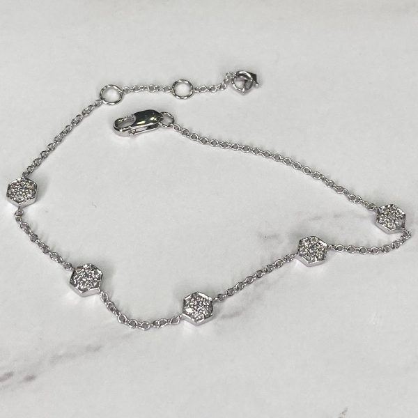 Pulsera oro blanco con brillantes