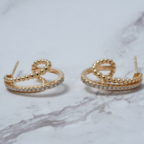 Aretes oro amarillo con brillantes