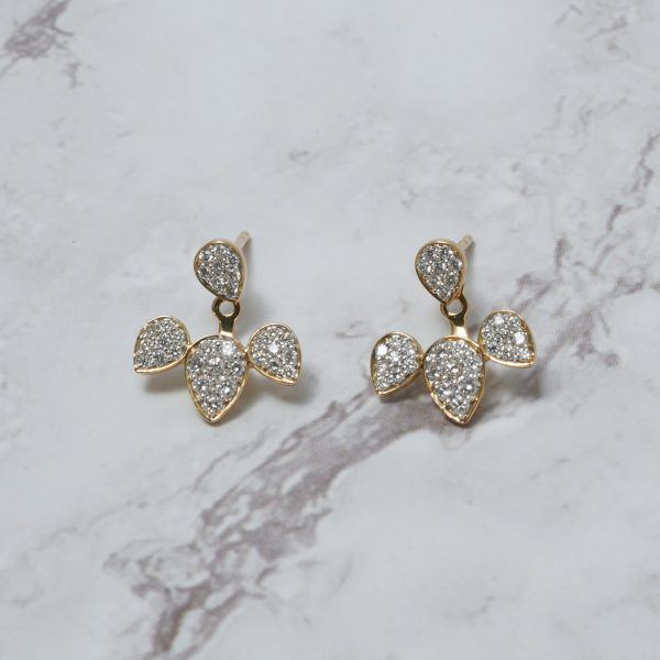 Aretes oro amarillo con brillantes