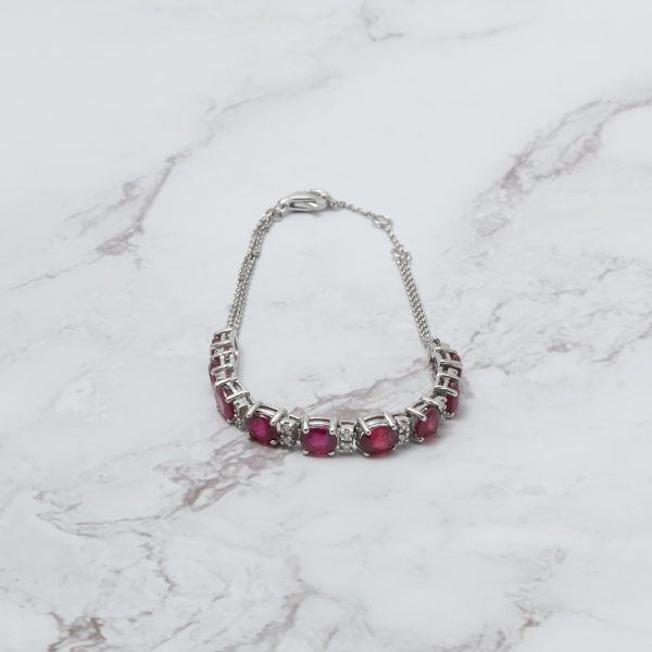 Pulsera oro blanco y rubí