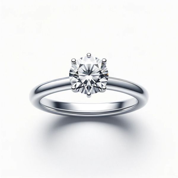 Anillo de Diamante Solitario Oro Blanco