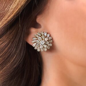 Aretes de diamantes “baguette” en oro amarillo