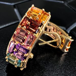 Aretes de semipreciosas en oro amarillo