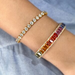 Brazalete “tennis” de diamantes en oro amarillo