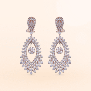 Aretes Oro Rojo Diamantes